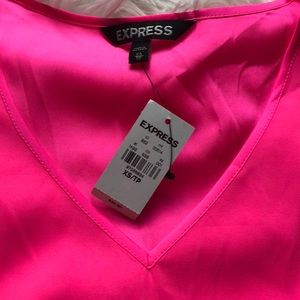 Express Tops - NWT Express Hot Pink Sheer Blouse Express Tops - NWT Express Hot Pink Sheer Blouse